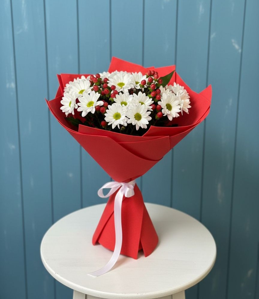 Букет цветов из: Хризантемы в Староджерелиевской