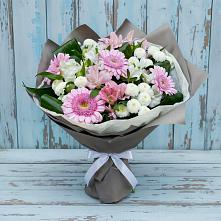 Букет цветов из:  Герберы, Альстромерии и Хризантемы в Староджерелиевской