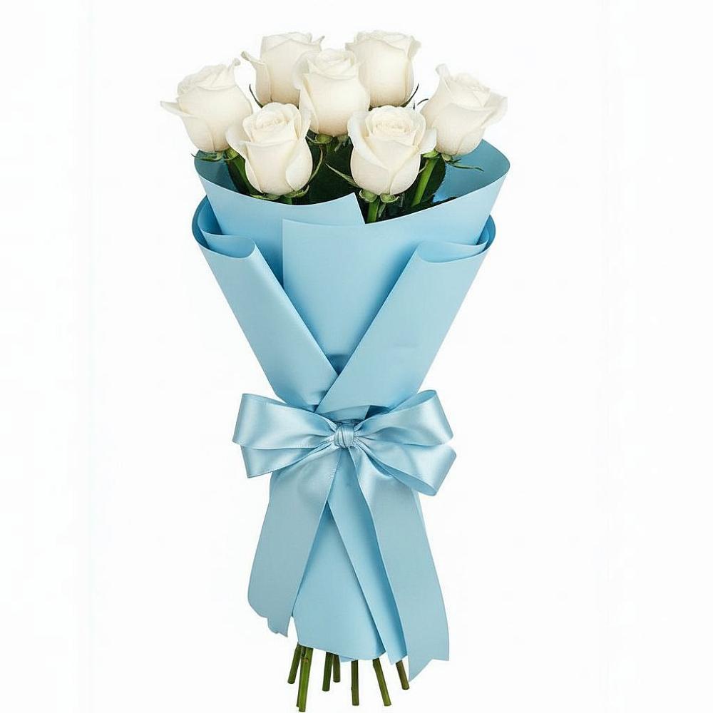 Букет 7 белых роз Проуд в Староджерелиевской