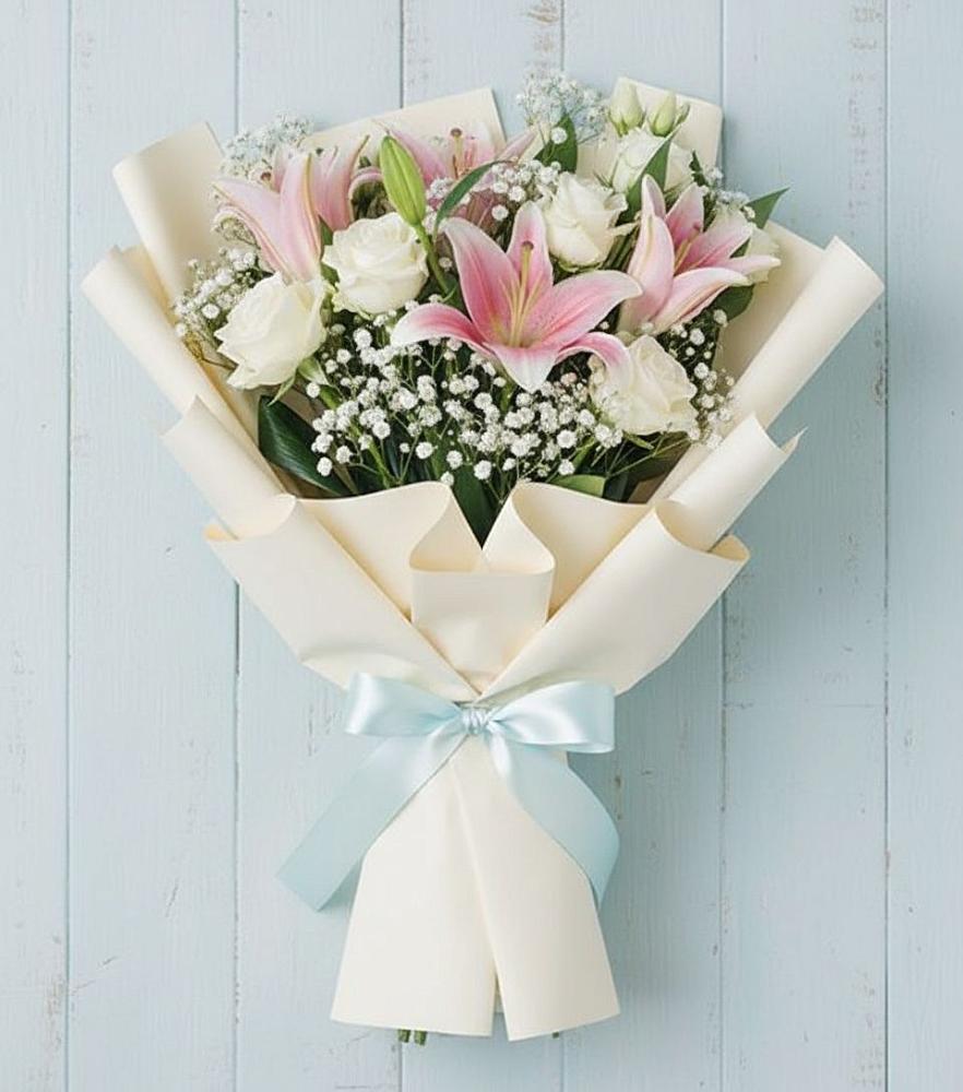 Букет цветов из: Лилии в Староджерелиевской