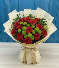 Букет цветов из:  Розы и Хризантемы в Староджерелиевской