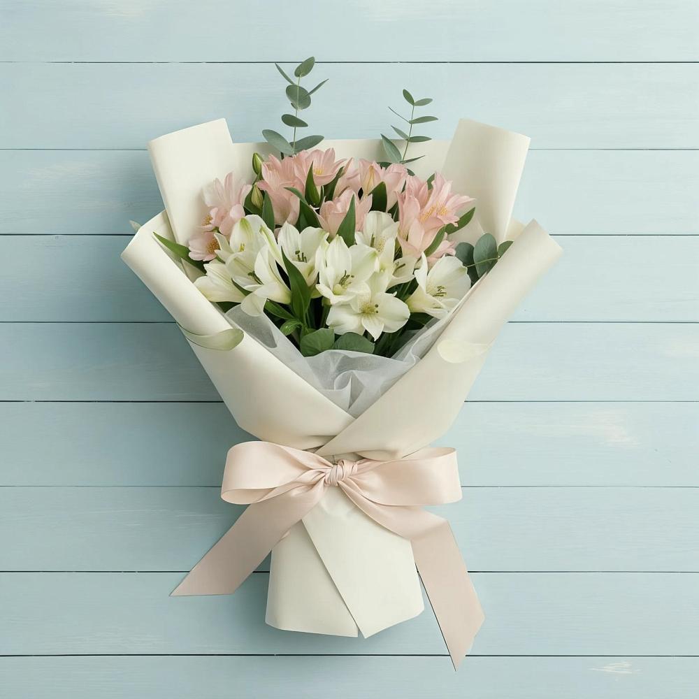 Букет цветов из: Альстромерии в Староджерелиевской