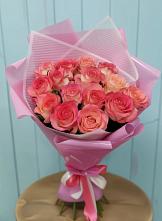 Букет 15 Розовых роз Равель #REPLACE_PRED# Староджерелиевской